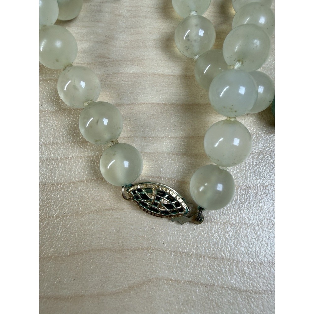 VTG Chinese jade? Cloisonne Brass Enamel Goodluck Goose Bird‎ Pendant Necklace - Picture 12 of 16